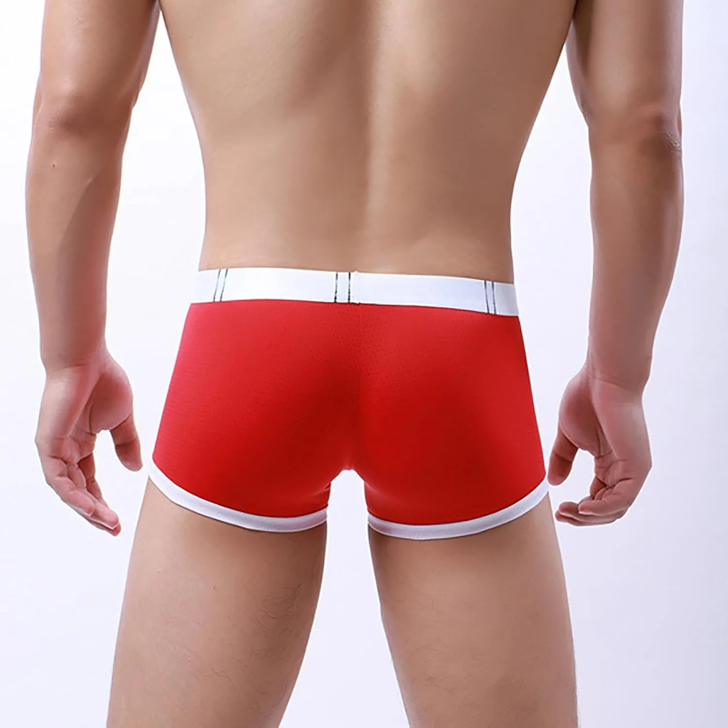 Mens Mesh Underwear Seamless Thin Breathable Low Waisted Mini Underwear 3D Printed Waistband Stretch Comfort Cool Soft Trunks