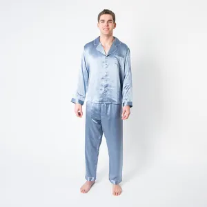 Men's Mulberry Silk Pajama Set Twilight Blue