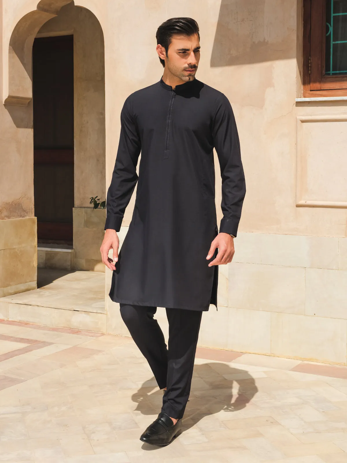 Men's Navy Blue Kurta Pajama - EMTKPT24-031