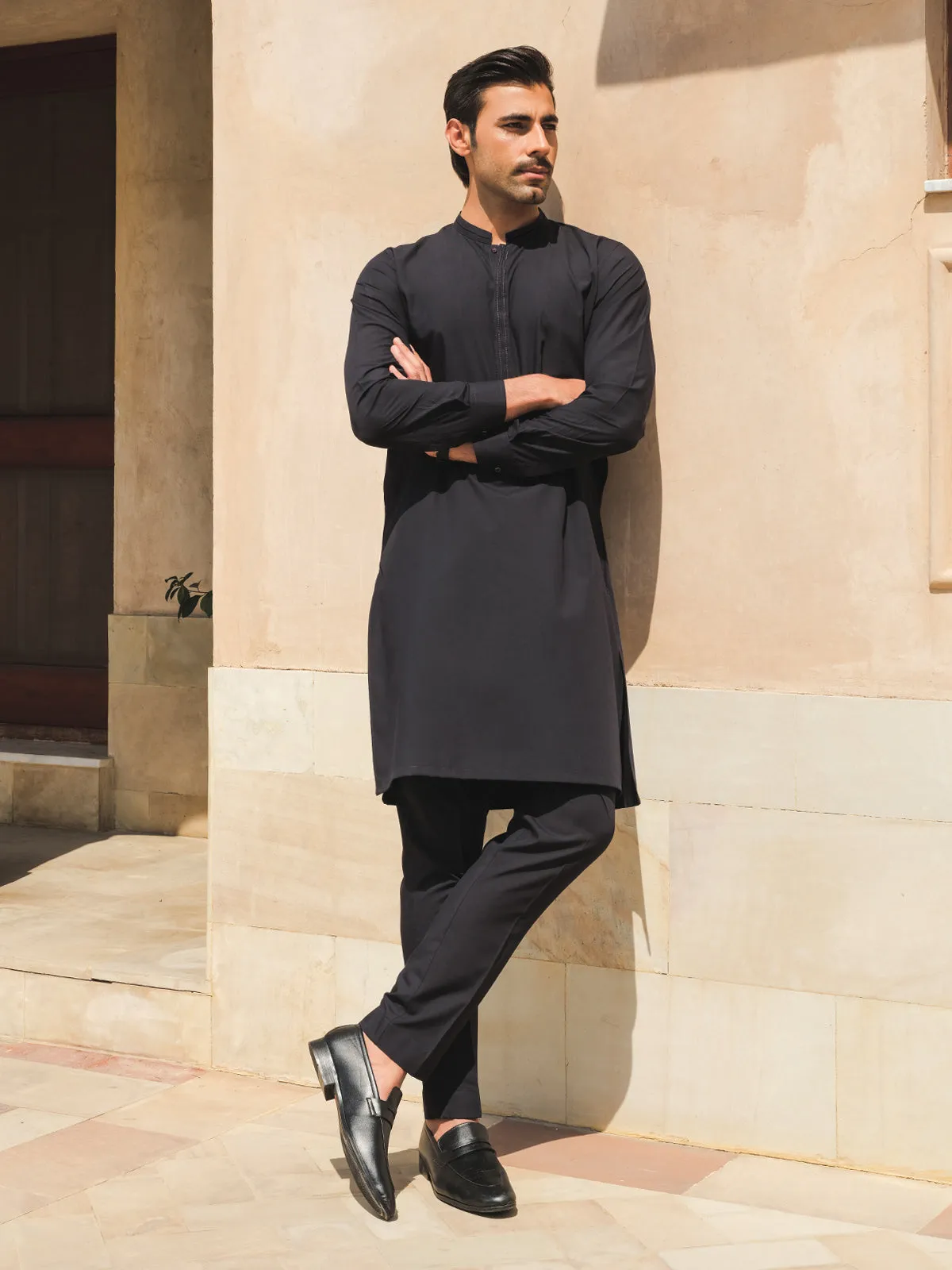 Men's Navy Blue Kurta Pajama - EMTKPT24-031