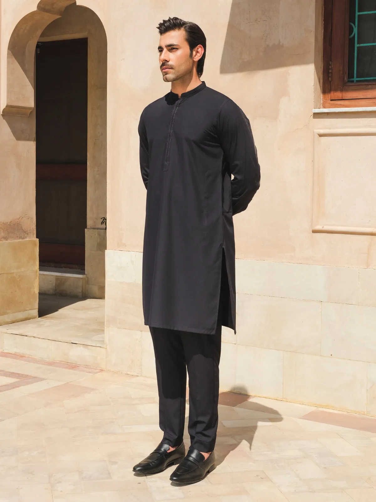 Men's Navy Blue Kurta Pajama - EMTKPT24-031