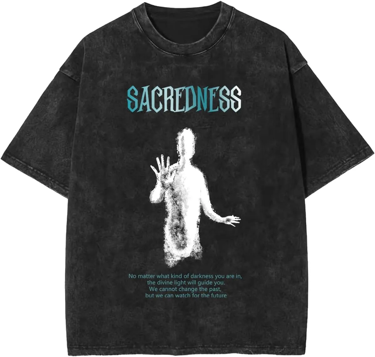 Men's Oversized T Shirts Cotton Heavyweight Graffiti Hip Hop Style Streetwear Tee Shirt Unisex Printed Tshirts