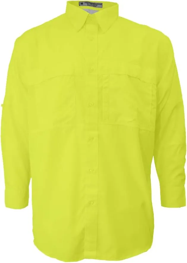 Men's Pescador Polyester Fishing Shirt Long Sleeves, Wicking Fabric Sun Protection Casual Button Down Shirts
