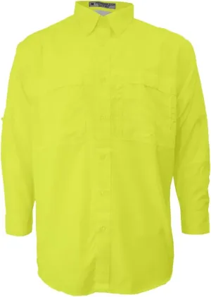 Men's Pescador Polyester Fishing Shirt Long Sleeves, Wicking Fabric Sun Protection Casual Button Down Shirts