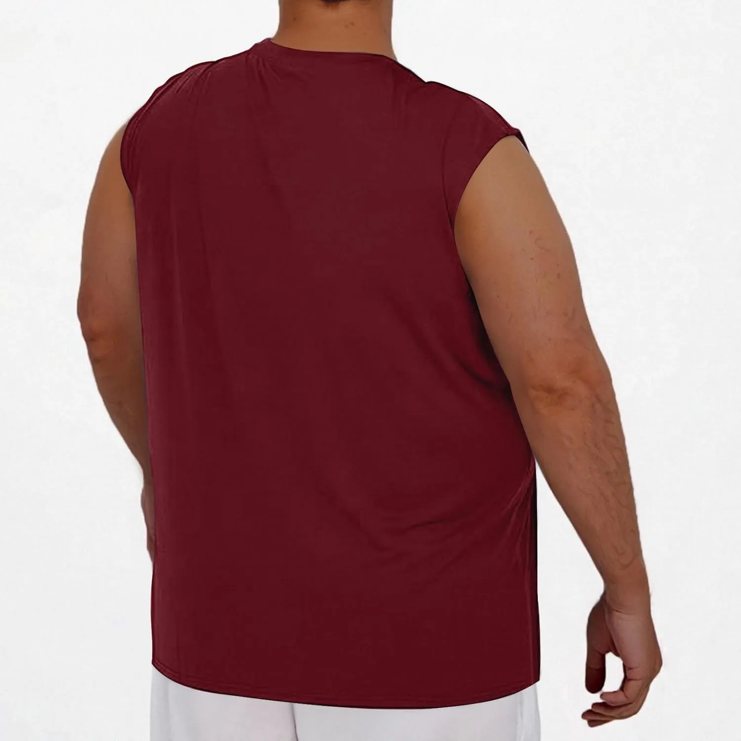 Men's Plus Size Quick Dry Workout Tank Tops Sleeveless Gym Muscle Shirts Fitness Running Athletic Swim Shirt Tees