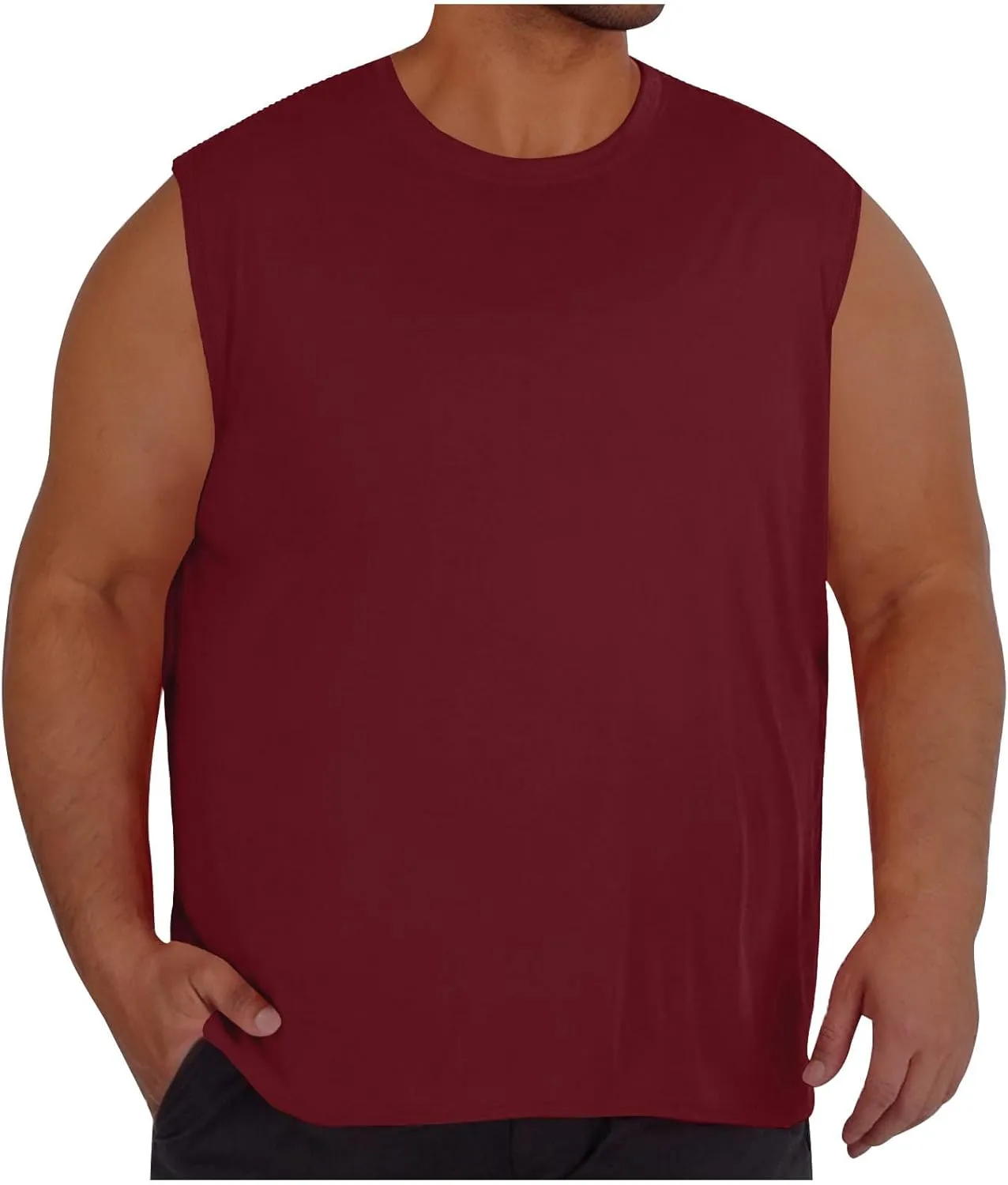 Men's Plus Size Quick Dry Workout Tank Tops Sleeveless Gym Muscle Shirts Fitness Running Athletic Swim Shirt Tees
