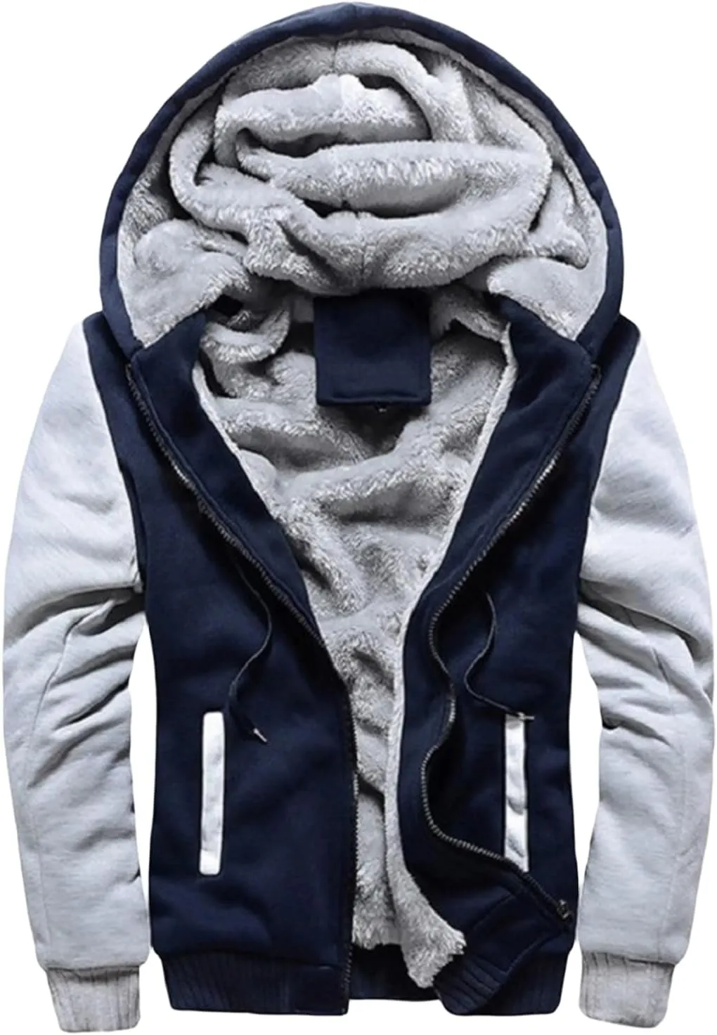 Men's Pullover Winter Jackets Sherpa Hoodie Jacket Fleece Lined Zip Up Warm Hoodies Sweatshirt Soft Thick Coats for Men
