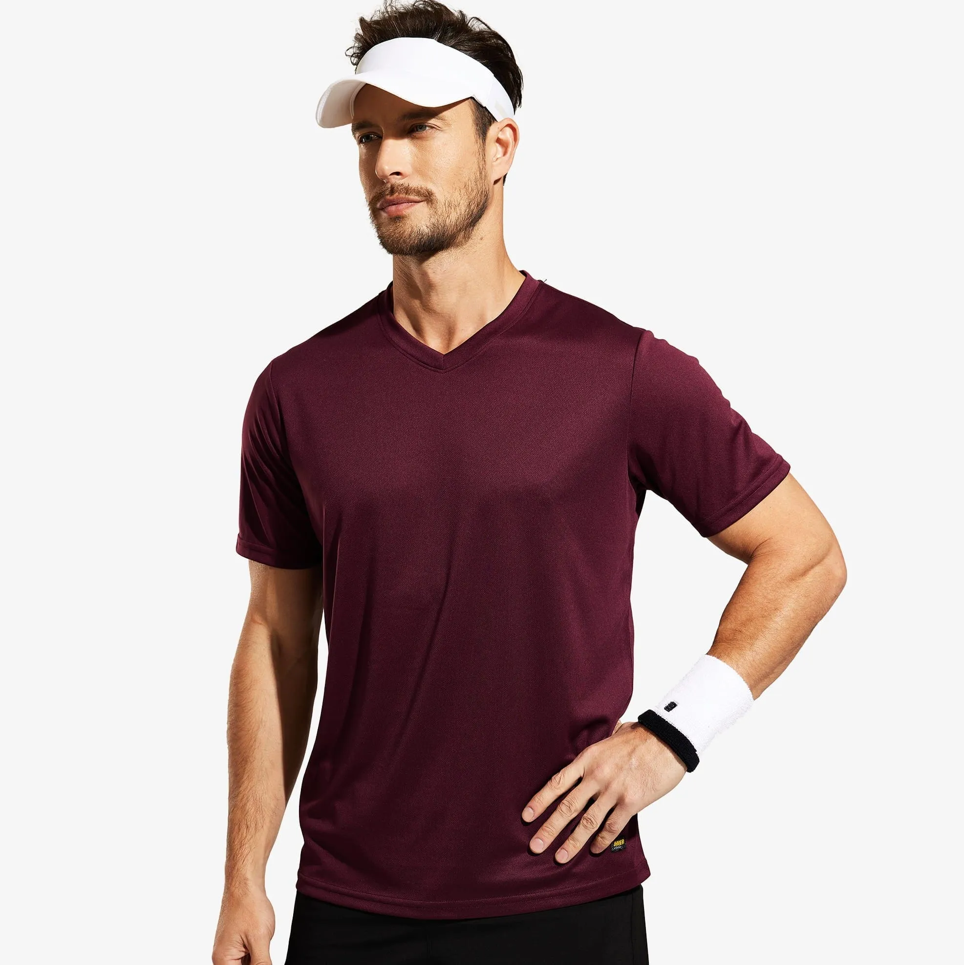 Men's Quick Dry Athletic Shirts V Neck Workout T-Shirts