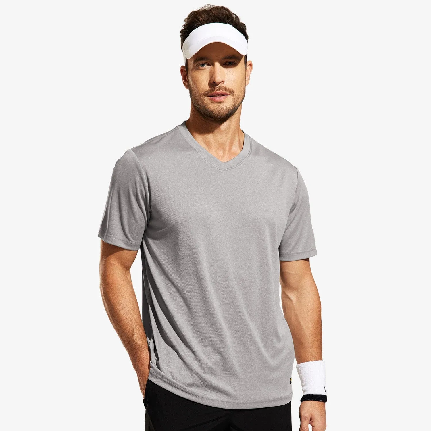 Men's Quick Dry Athletic Shirts V Neck Workout T-Shirts