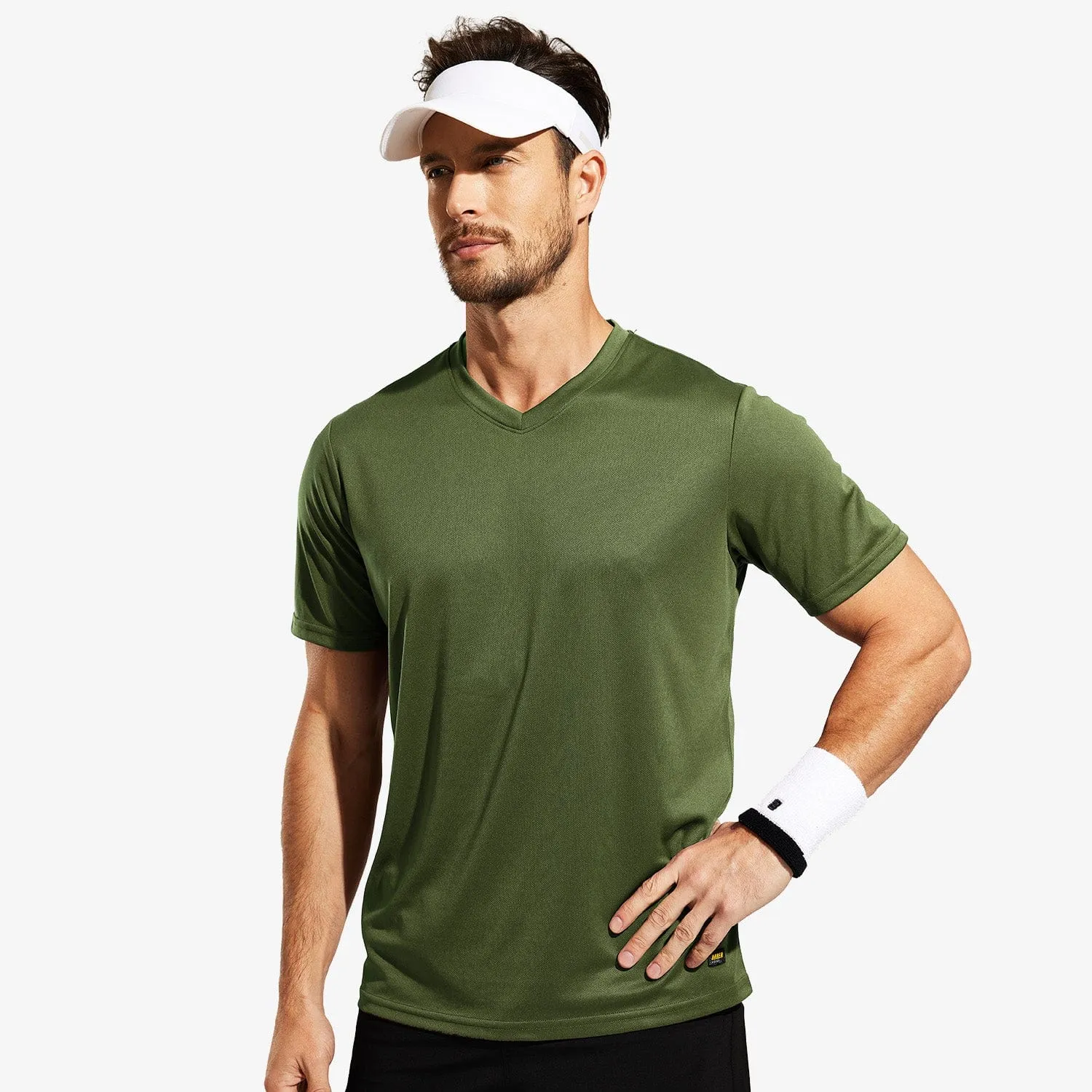 Men's Quick Dry Athletic Shirts V Neck Workout T-Shirts