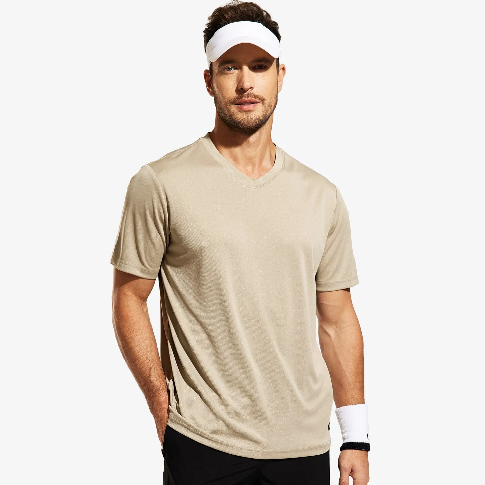 Men's Quick Dry Athletic Shirts V Neck Workout T-Shirts