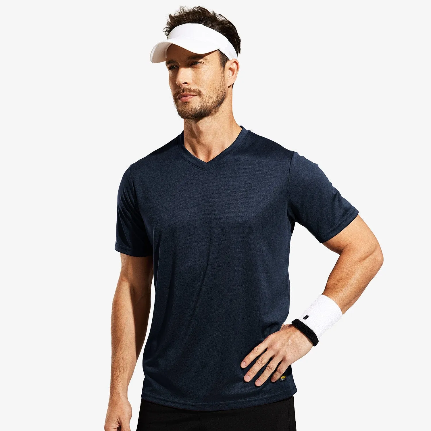 Men's Quick Dry Athletic Shirts V Neck Workout T-Shirts
