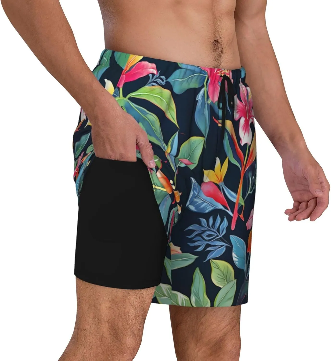 Men's Quick Dry Swim Trunks - Running Shorts with Compression Liner for Swimming
