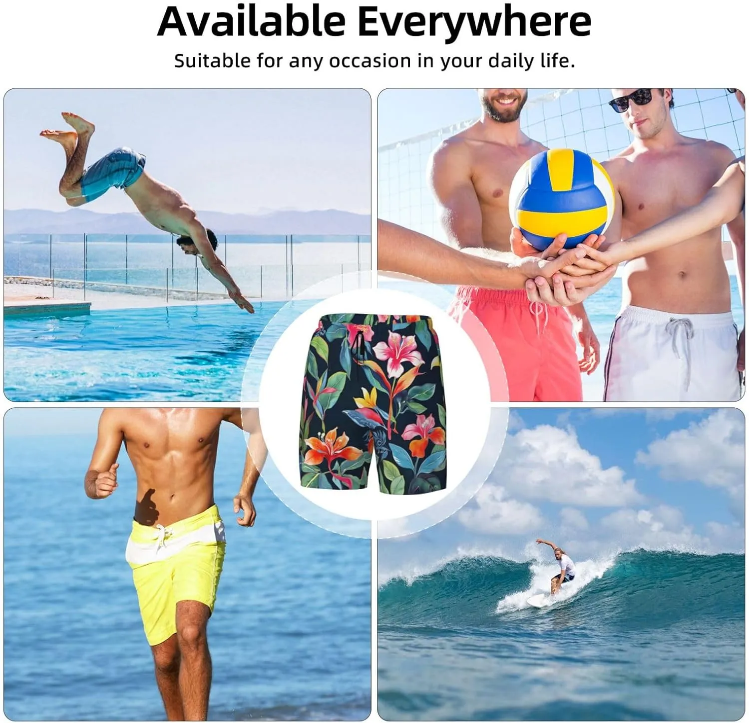 Men's Quick Dry Swim Trunks - Running Shorts with Compression Liner for Swimming