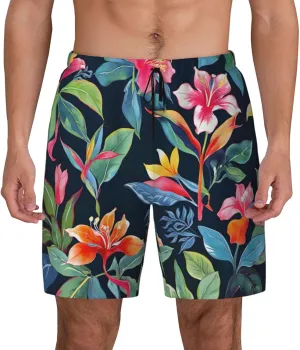 Men's Quick Dry Swim Trunks - Running Shorts with Compression Liner for Swimming