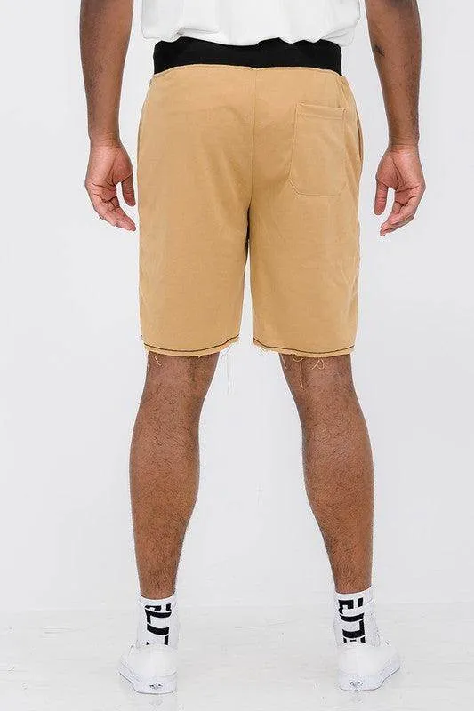 Mens Raw Hem Sweat Shorts