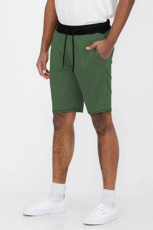 Mens Raw Hem Sweat Shorts