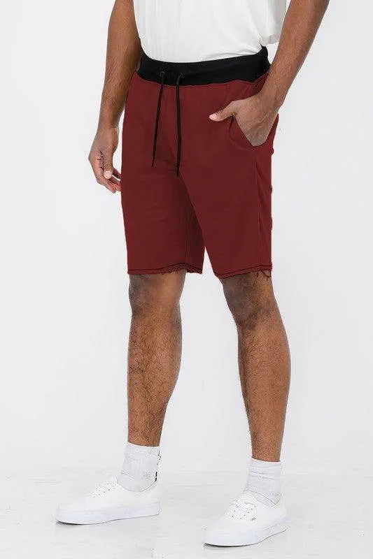 Mens Raw Hem Sweat Shorts