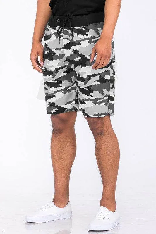 Mens Raw Hem Sweat Shorts