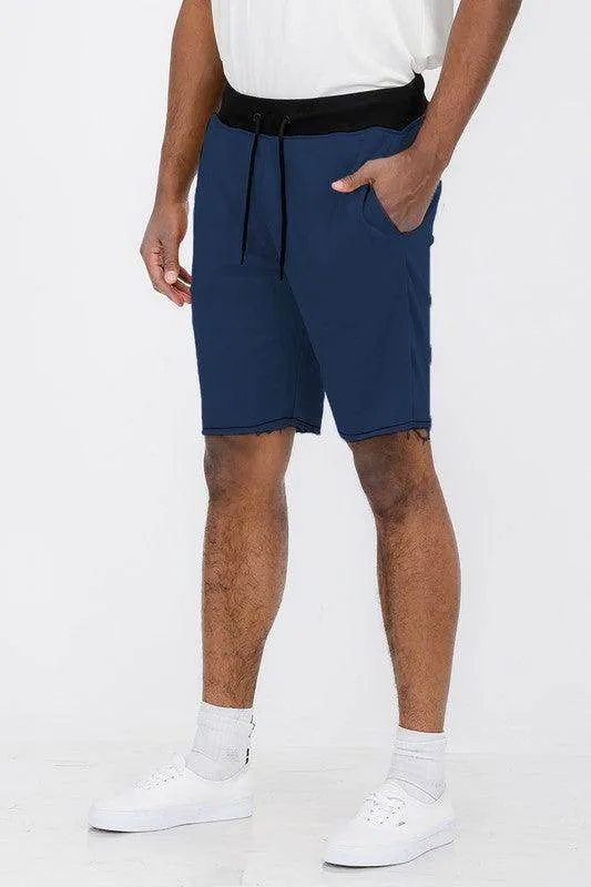 Mens Raw Hem Sweat Shorts