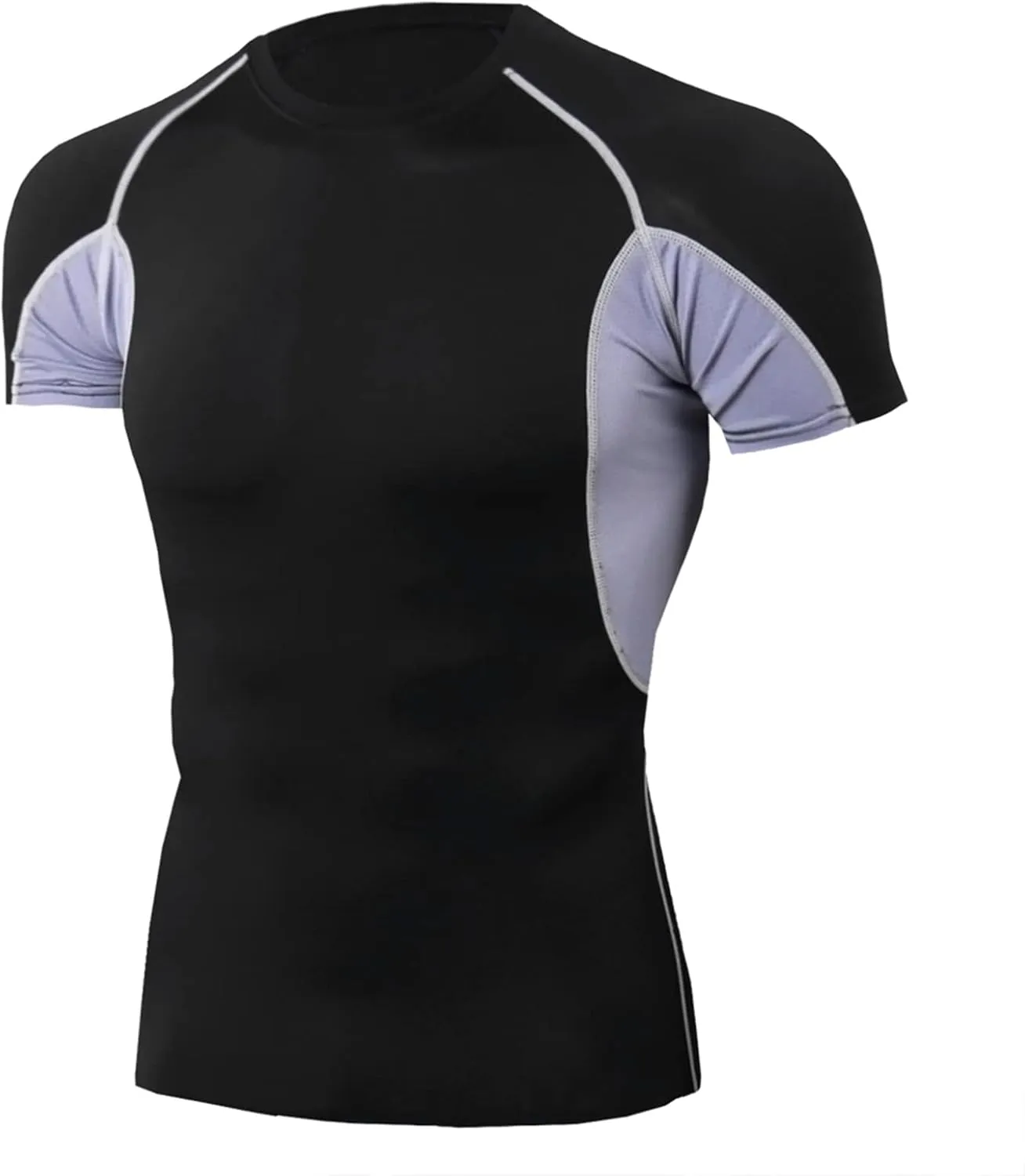 Mens Running Tops Mens Compression Tops Short Sleeve Moisture Wicking Quick Dry T-Shirt Base Layer Fitness Tight Top