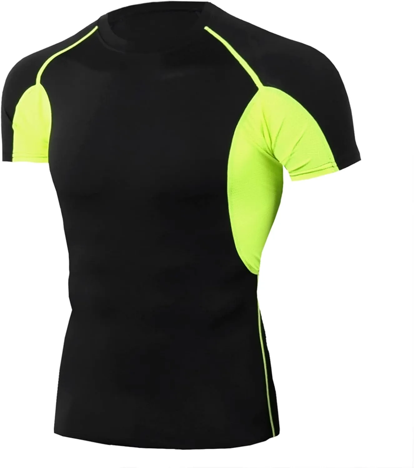 Mens Running Tops Mens Compression Tops Short Sleeve Moisture Wicking Quick Dry T-Shirt Base Layer Fitness Tight Top