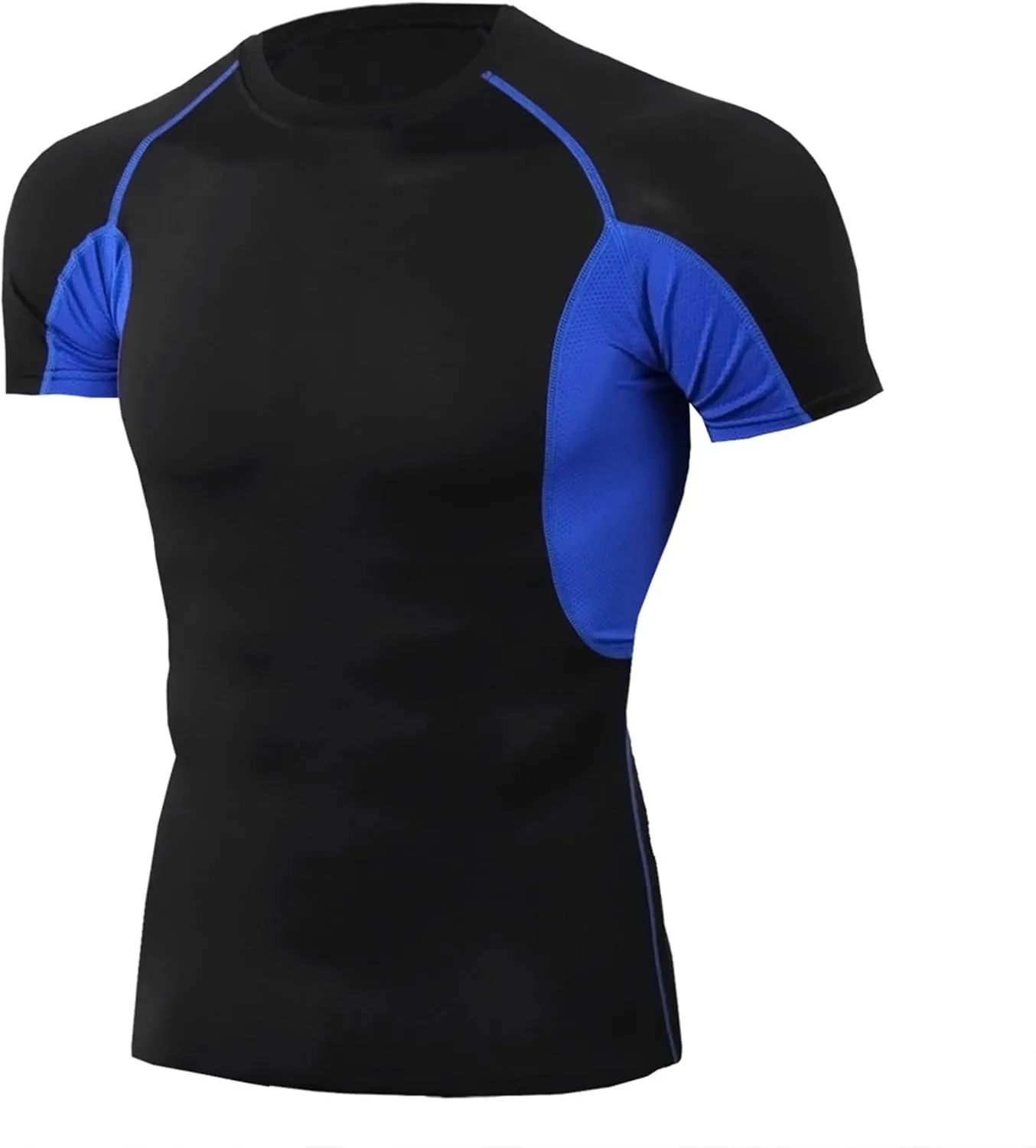 Mens Running Tops Mens Compression Tops Short Sleeve Moisture Wicking Quick Dry T-Shirt Base Layer Fitness Tight Top