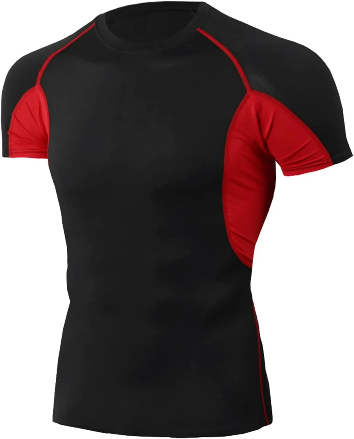 Mens Running Tops Mens Compression Tops Short Sleeve Moisture Wicking Quick Dry T-Shirt Base Layer Fitness Tight Top