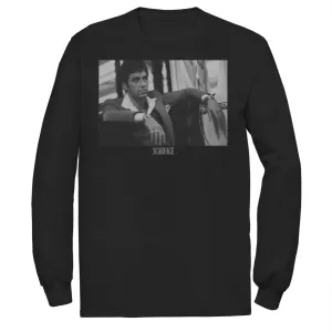 Men's Scarface Tony Montana Sitting Portrait Licensed Character Logo T-Shirt