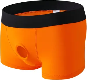 Mens Sexy Hole in Front Boxer BriefsHollow Out See Through Low Rise Comfortable Cool BoxersBreathable Boyshort