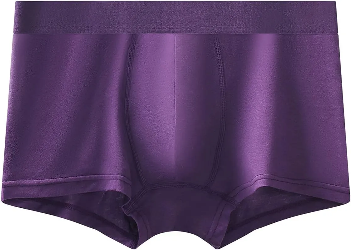 Men's Shorts Men's Underwear Basic Bamboo Rayon Soft Breathable Dual Pouch Boxer Briefs A