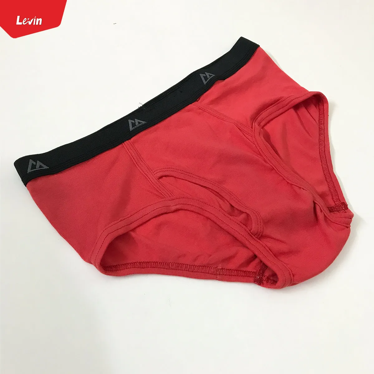 Men's Solid Cotton Ribbed Mid Rise Brief Underwear