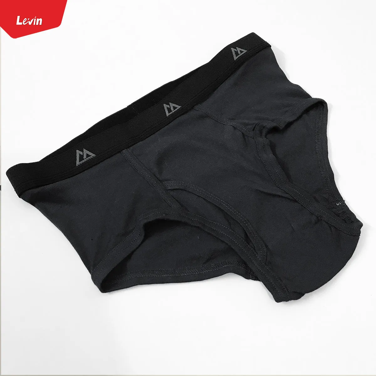 Men's Solid Cotton Ribbed Mid Rise Brief Underwear