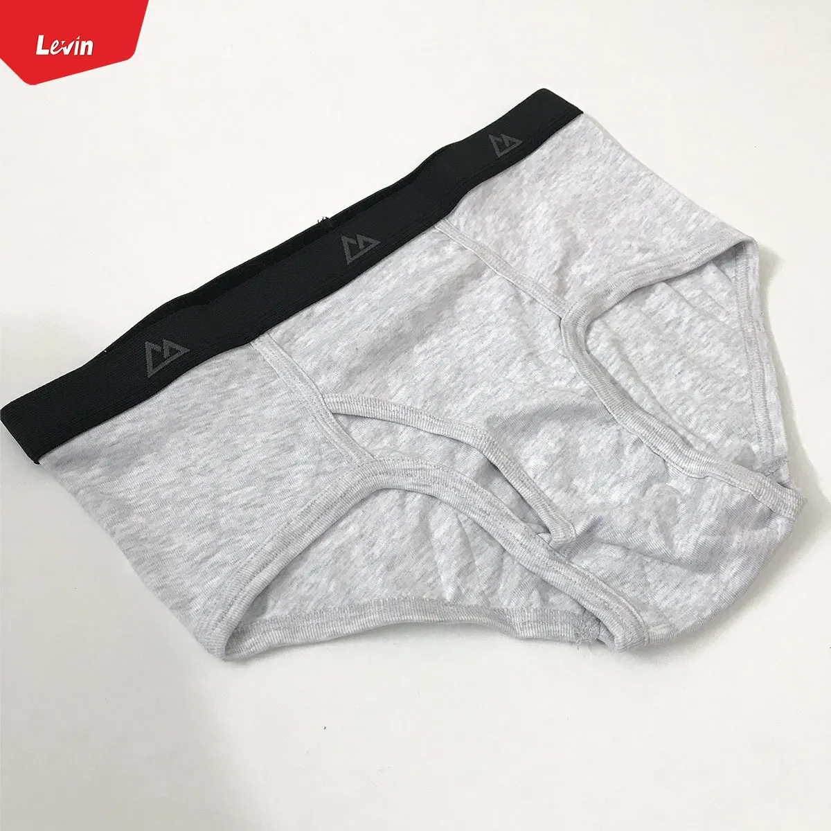 Men's Solid Cotton Ribbed Mid Rise Brief Underwear