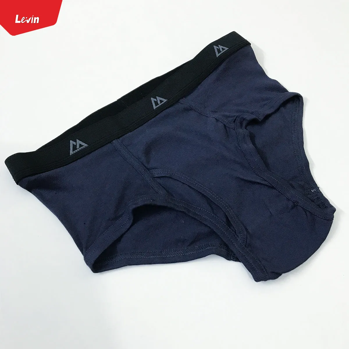 Men's Solid Cotton Ribbed Mid Rise Brief Underwear