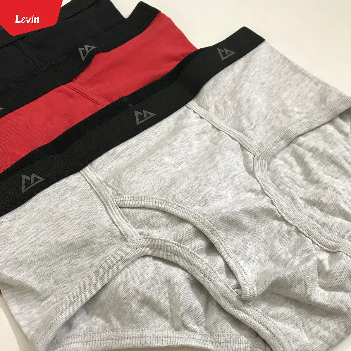 Men's Solid Cotton Ribbed Mid Rise Brief Underwear