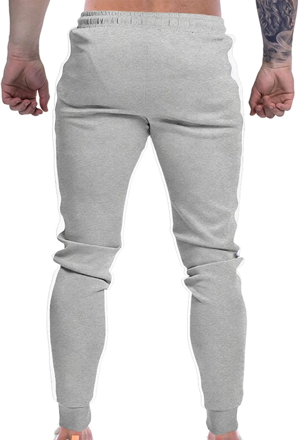 Men's Striped Sweatpants Drawstring Elastic Trousers Lounge Workout Training Joggers Pants with Pockets
