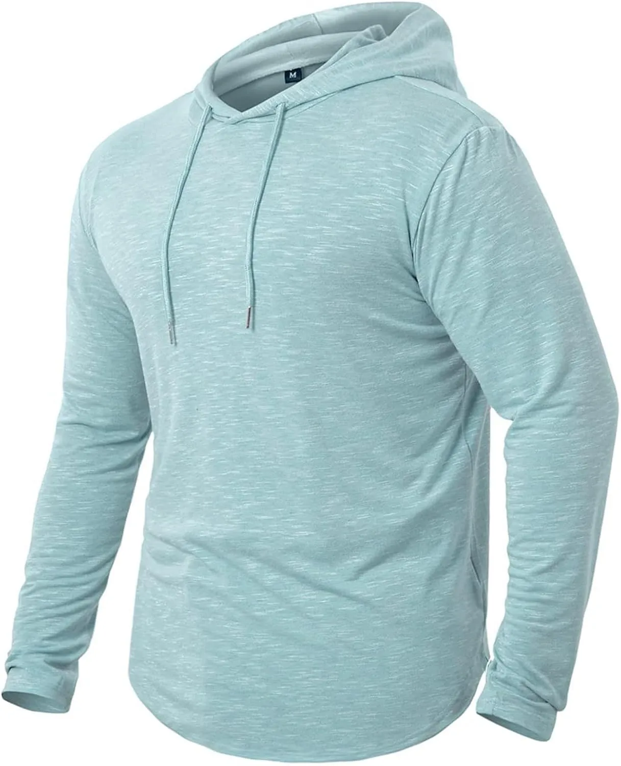 Men's Summer Shirts Long Sleeve Hat Elastic Rope Blouse Solid Color Comfy Leisure Style Sport Pants Fresh Trendy Tee