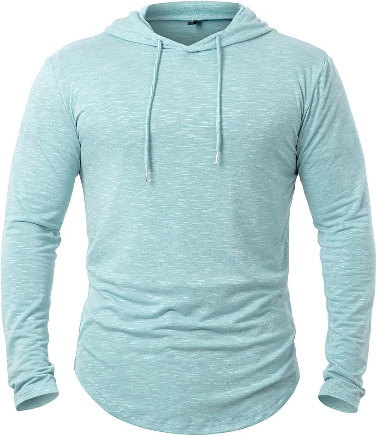 Men's Summer Shirts Long Sleeve Hat Elastic Rope Blouse Solid Color Comfy Leisure Style Sport Pants Fresh Trendy Tee