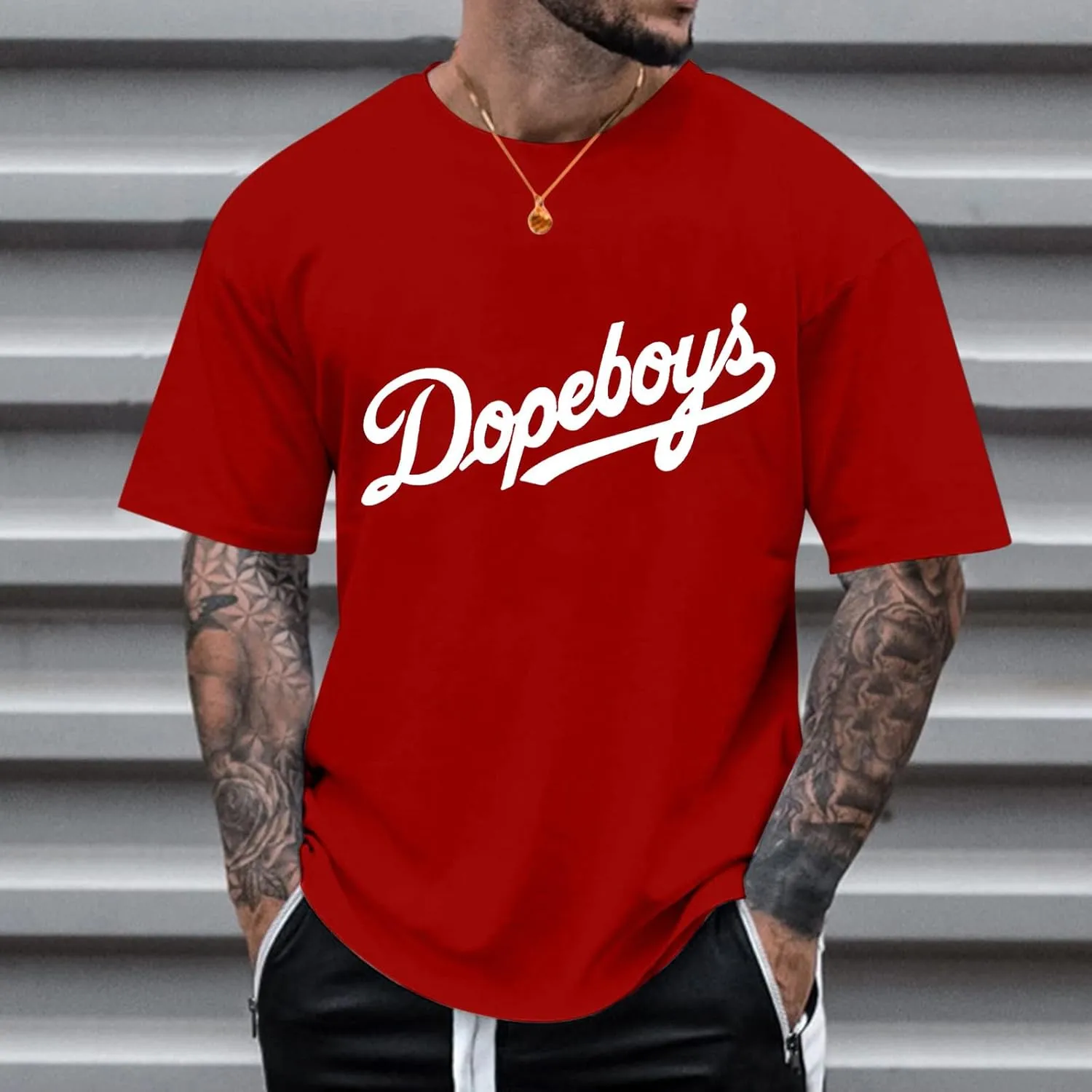 Men's Summer Shirts Short Sleeve Letter Crew Neck Comfortable Soft Fit Sport Pants Fresh Trendy T-Shirts