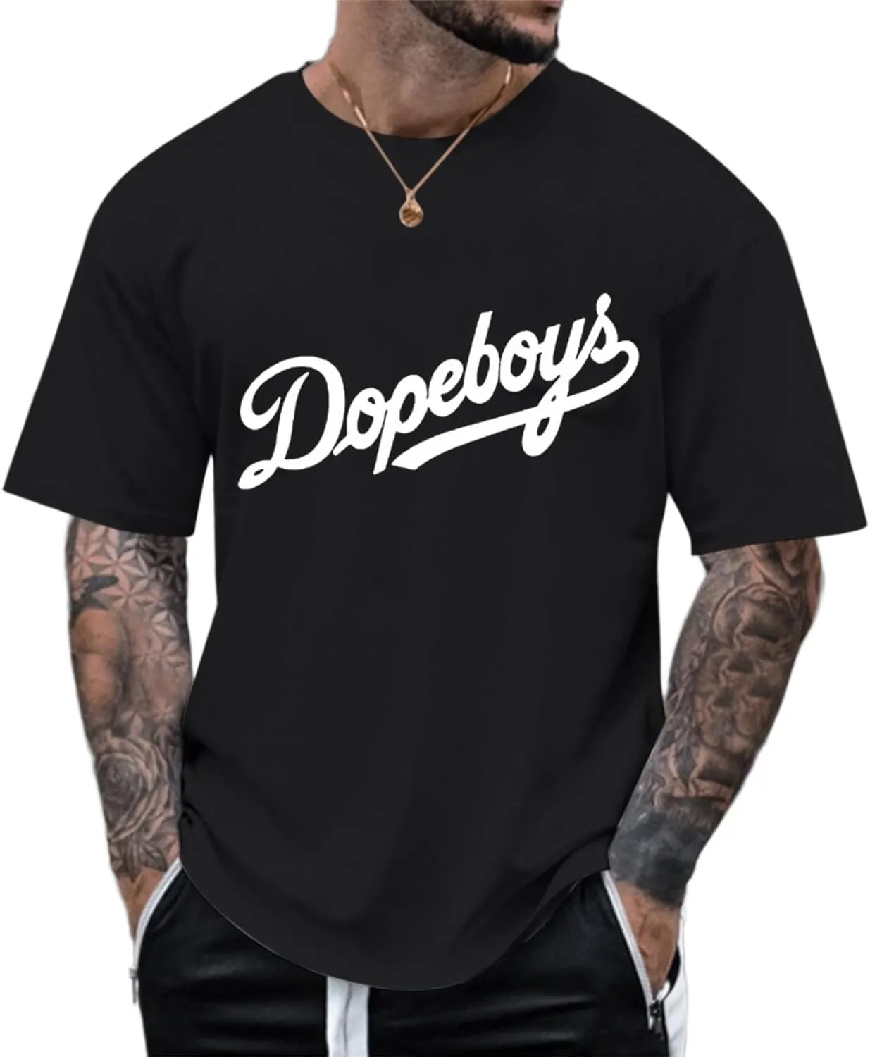 Men's Summer Shirts Short Sleeve Letter Crew Neck Comfortable Soft Fit Sport Pants Fresh Trendy T-Shirts