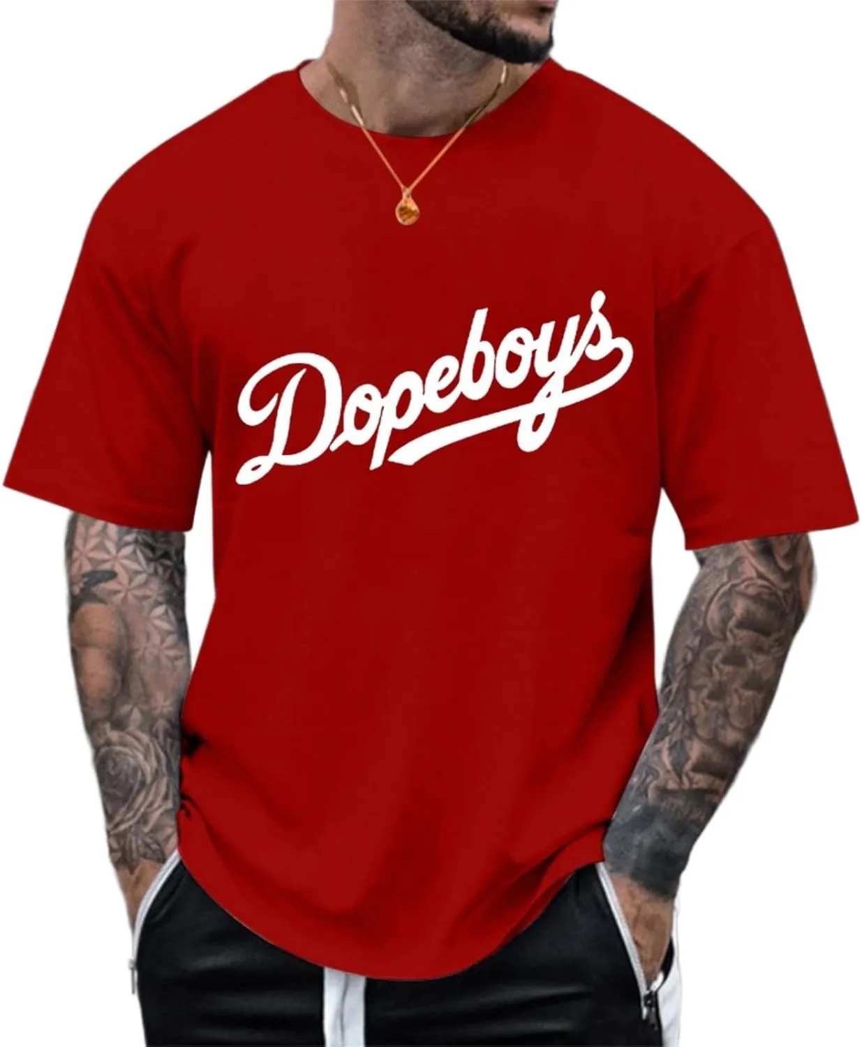 Men's Summer Shirts Short Sleeve Letter Crew Neck Comfortable Soft Fit Sport Pants Fresh Trendy T-Shirts