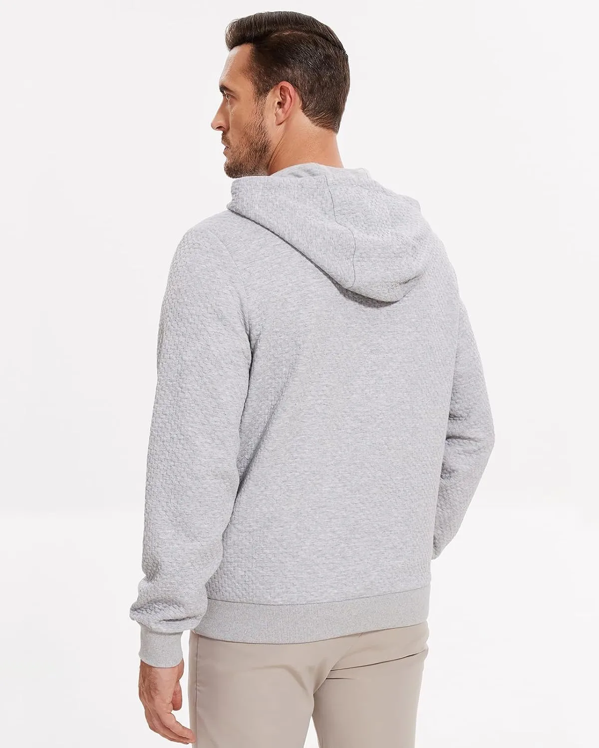 Mens Sweater Hoodies Quilted Sweatshirts Quarter Button Fit Itch-Free Knit Pullover Sweaters Long Sleeve Fall Winter