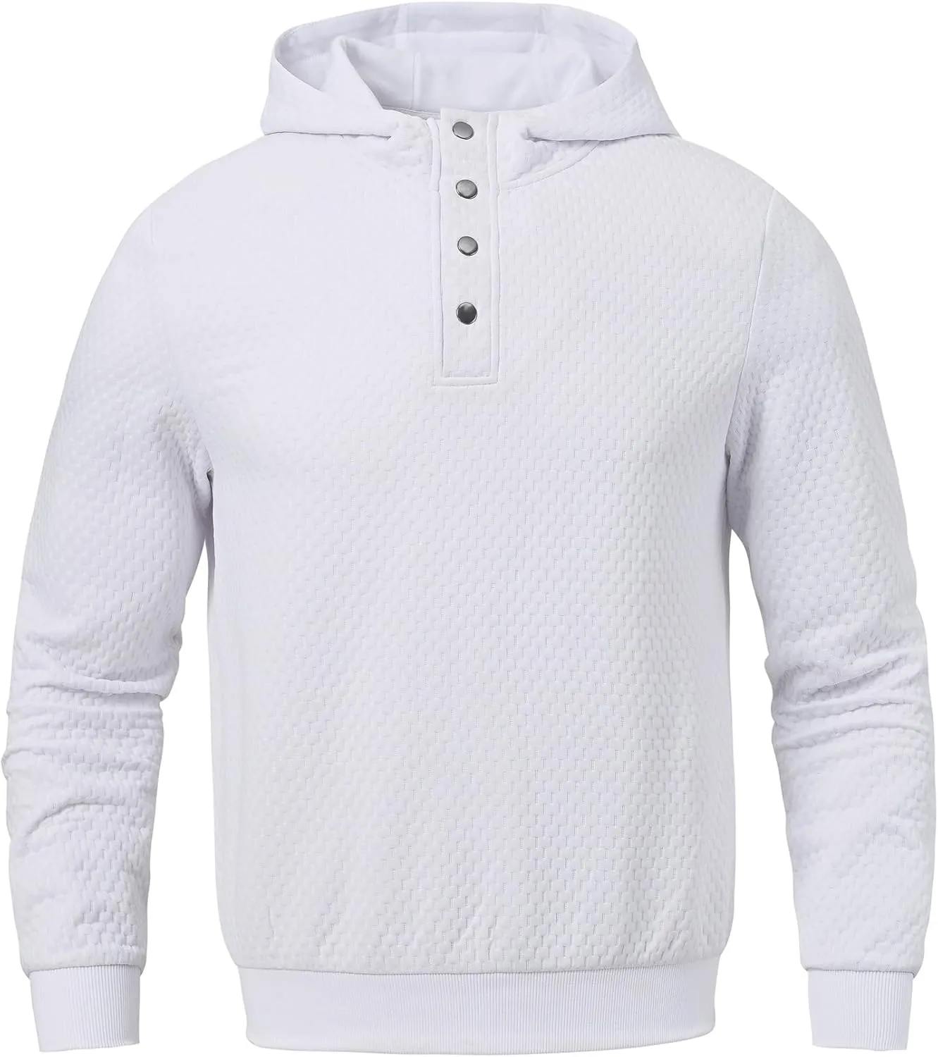 Mens Sweater Hoodies Quilted Sweatshirts Quarter Button Fit Itch-Free Knit Pullover Sweaters Long Sleeve Fall Winter