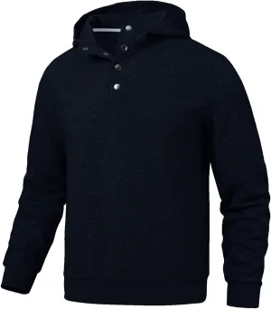 Mens Sweater Hoodies Quilted Sweatshirts Quarter Button Fit Itch-Free Knit Pullover Sweaters Long Sleeve Fall Winter