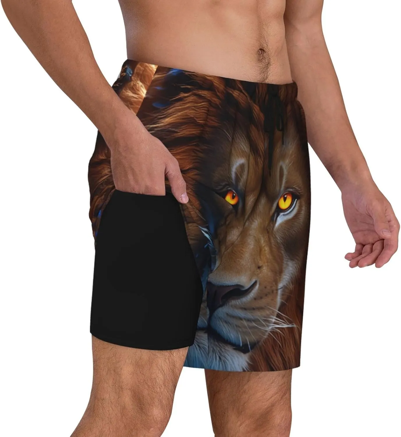 Men's Swim Shorts - Quick Dry Compression Liner Gym & Beach Running Shorts