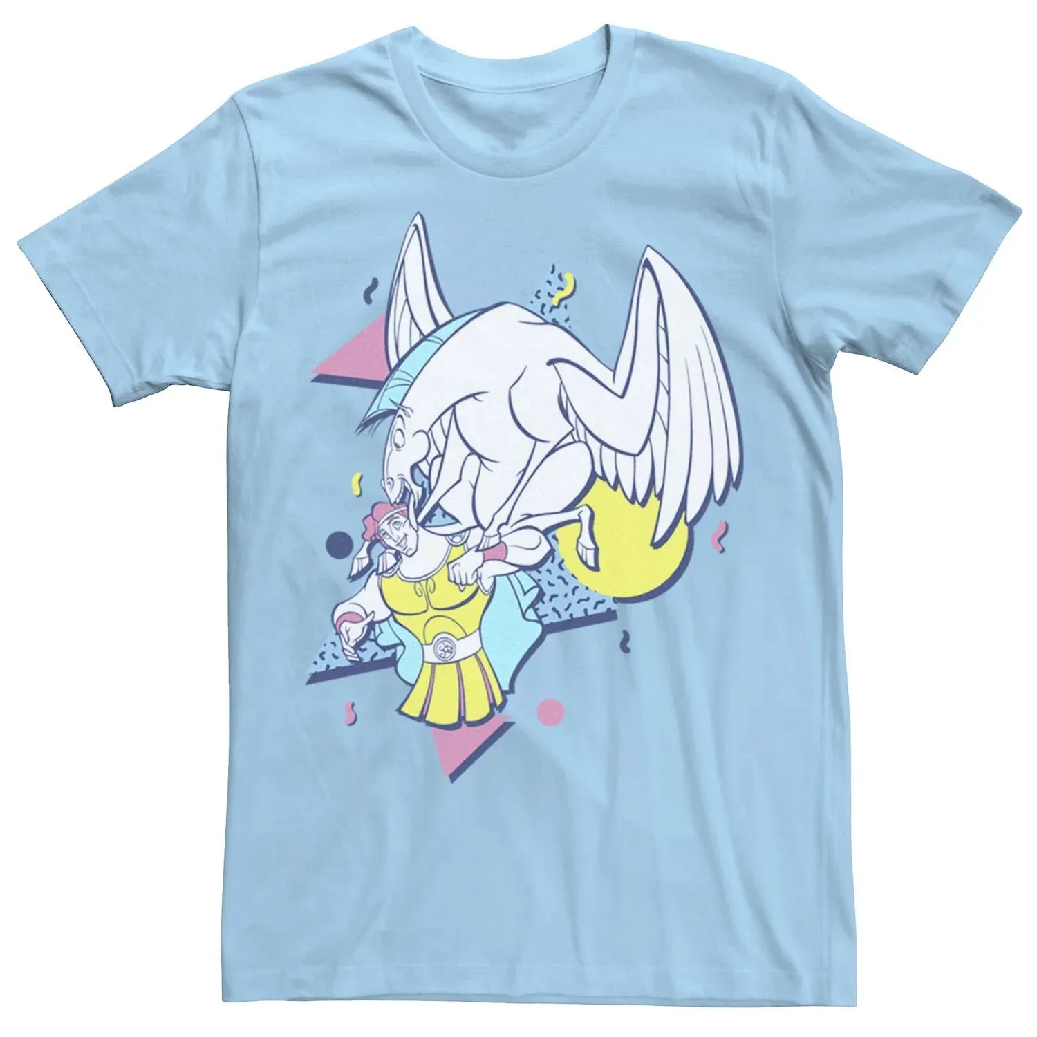 Men's T-shirt Hercules and Pegasus 90 Pop Art Disney, light blue
