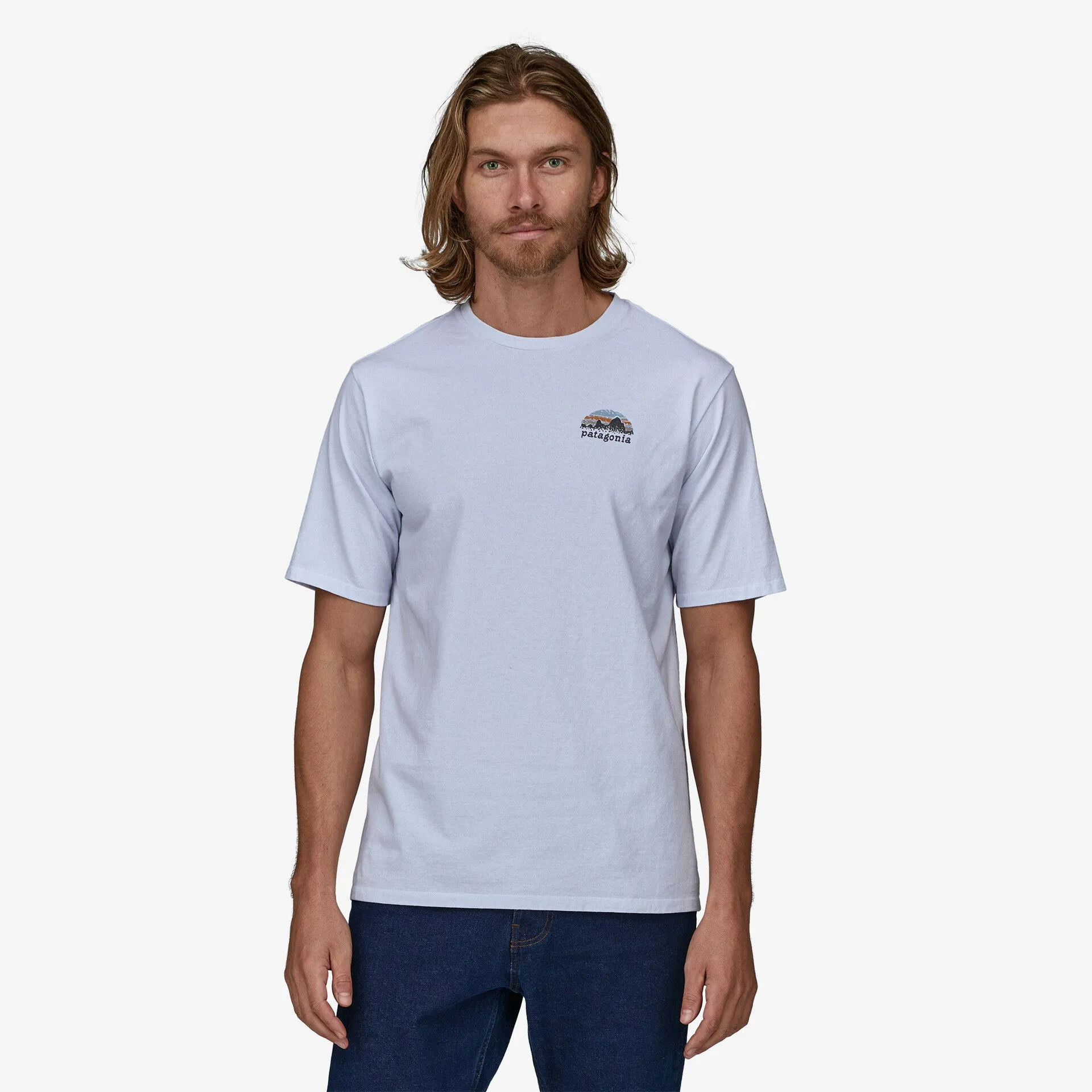 Men's T-shirt Skyline Stencil Responsibili Patagonia, white