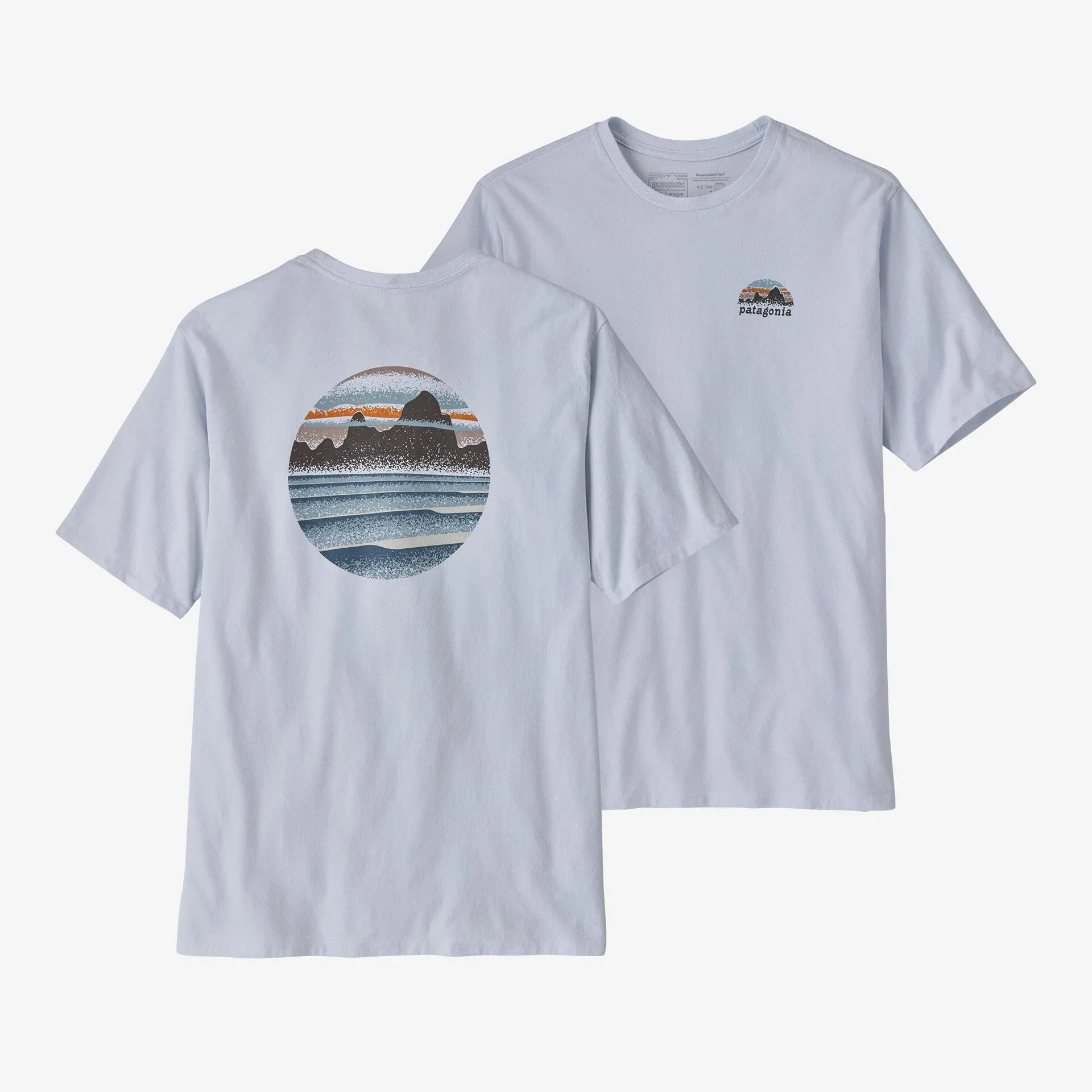 Men's T-shirt Skyline Stencil Responsibili Patagonia, white