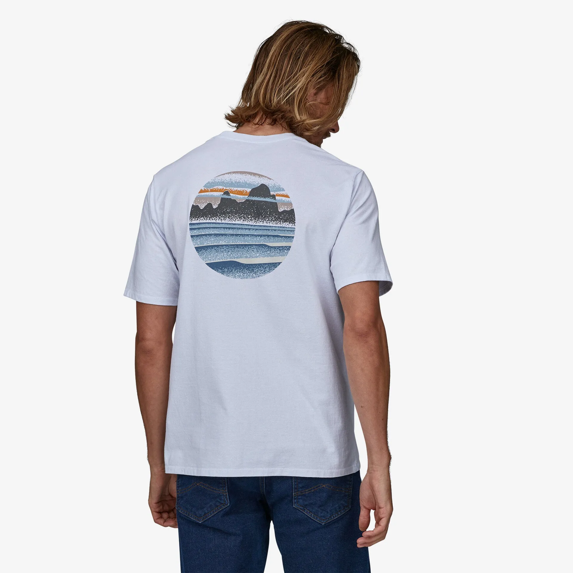 Men's T-shirt Skyline Stencil Responsibili Patagonia, white